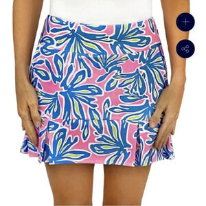 Katherine Way Scottsdale Pleated Skort Beach Palm Pink Tennis Golf Pickleball M